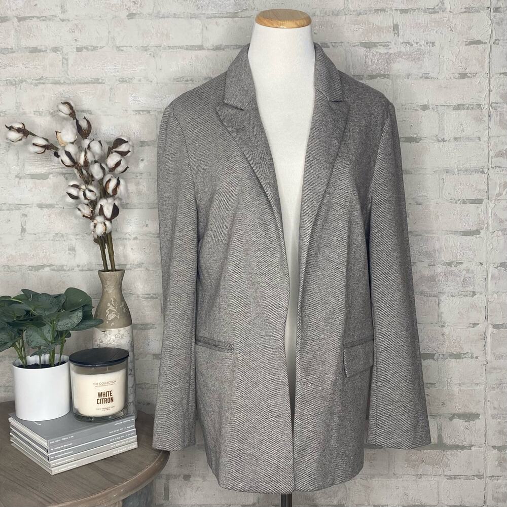 Topshop | Gray Open Front Blazer
